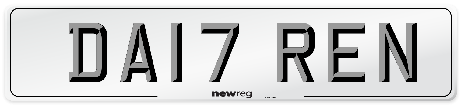 DA17 REN Number Plate from New Reg